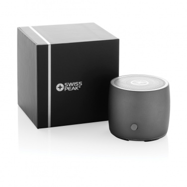 Logo trade corporate gift photo of: Swiss Peak RCS recycled aluminum 3W bass speaker