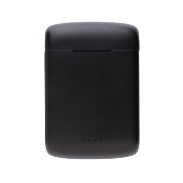 Logo trade promotional item photo of: Skywave RCS recycled plastic solar earbuds