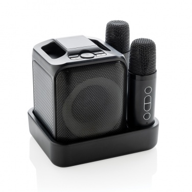 Logo trade promotional gifts picture of: Singvibe RCS recycled plastic karaoke set with double mic