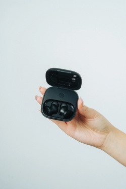 Logo trade corporate gifts image of: Lakewood RCS recycled and repairable wireless earbuds