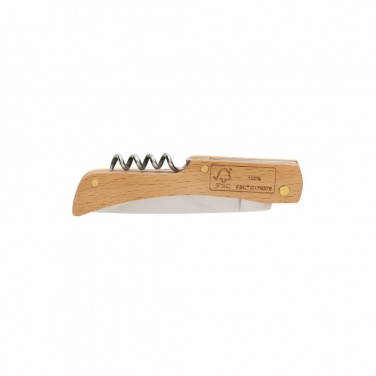 Logo trade promotional items image of: Wooden knife with bottle opener