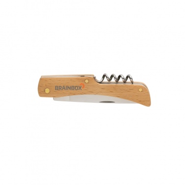 Logo trade business gift photo of: Wooden knife with bottle opener