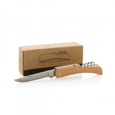 Logo trade promotional giveaway photo of: Wooden knife with bottle opener