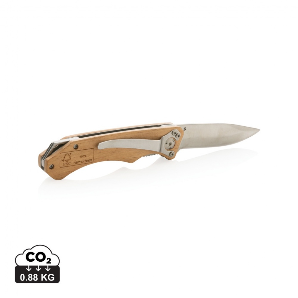 Logo trade promotional gift photo of: Wooden outdoor knife
