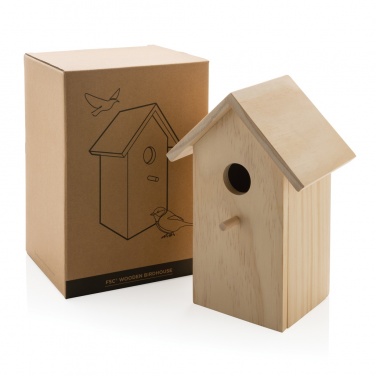Logo trade promotional products image of: Wooden birdhouse