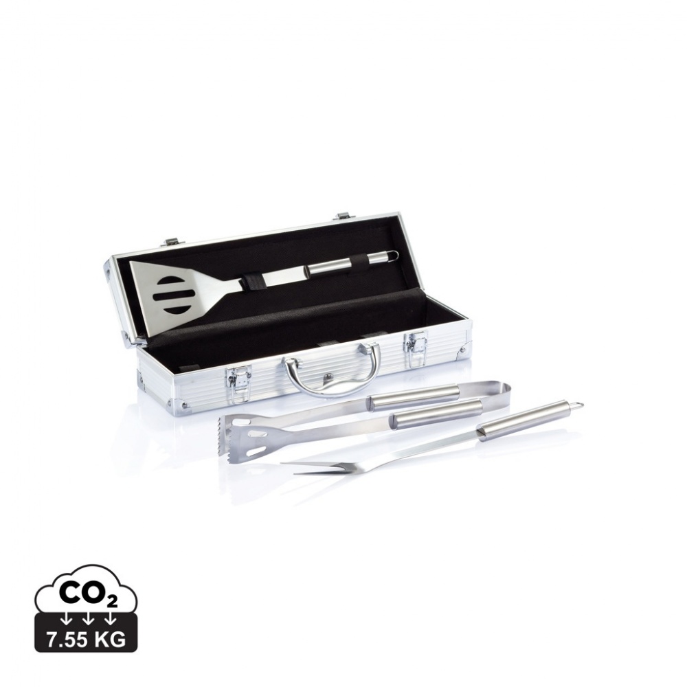 Logotrade advertising product picture of: 3 pcs barbecue set in aluminium box