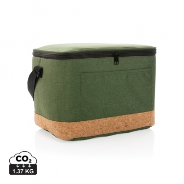 Logo trade corporate gifts image of: Impact AWARE™ XL RPET two tone cooler bag with cork detail