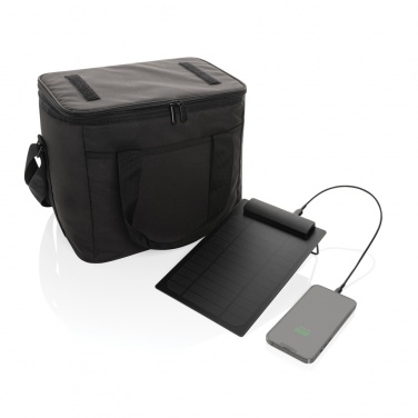 Logotrade promotional product image of: Pedro AWARE™ RPET deluxe cooler bag with 5W solar panel