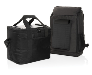 Logo trade promotional giveaways picture of: Pedro AWARE™ RPET deluxe cooler bag with 5W solar panel