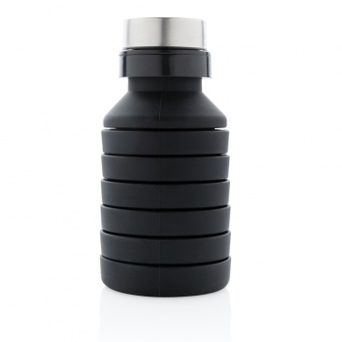 Logo trade promotional gifts image of: Leakproof collapsible silicone bottle with lid