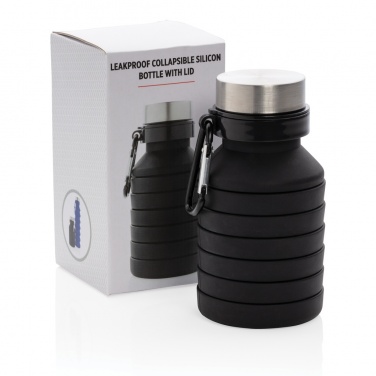 Logotrade promotional giveaway image of: Leakproof collapsible silicone bottle with lid