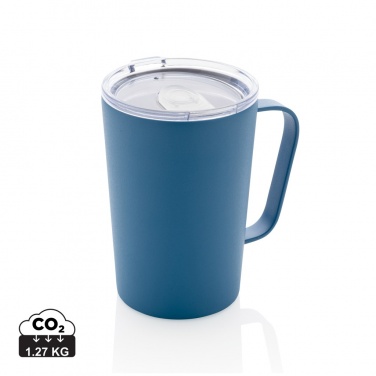 Logo trade corporate gifts picture of: RCS Recycled stainless steel modern vacuum mug with lid