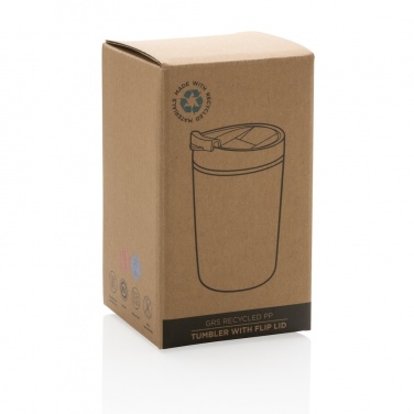 Logo trade promotional gifts image of: GRS Recycled PP tumbler with flip lid