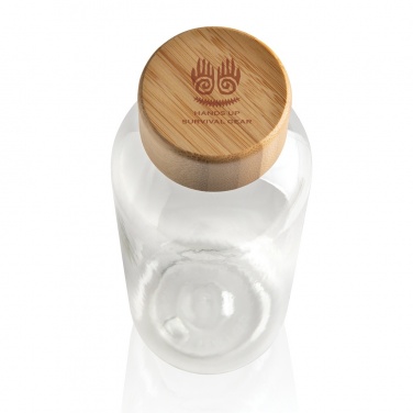 Logo trade business gifts image of: RCS RPET bottle with bamboo lid