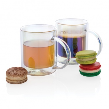 Logo trade corporate gift photo of: Deluxe double wall electroplated glass mug