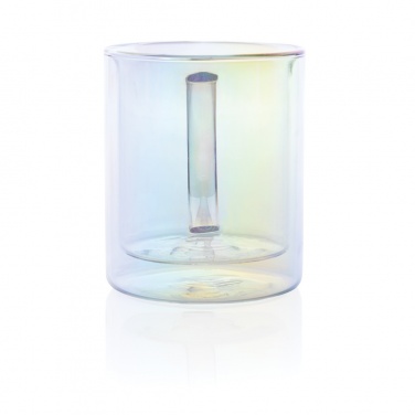 Logo trade promotional merchandise image of: Deluxe double wall electroplated glass mug