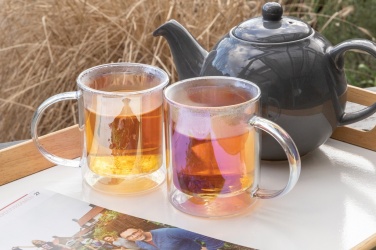 Logotrade promotional items photo of: Deluxe double wall electroplated glass mug