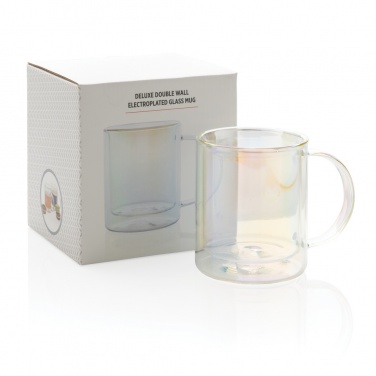 Logo trade advertising product photo of: Deluxe double wall electroplated glass mug