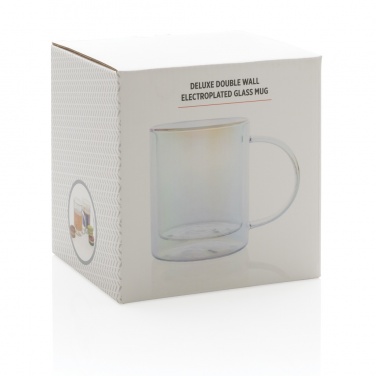 Logo trade promotional items picture of: Deluxe double wall electroplated glass mug