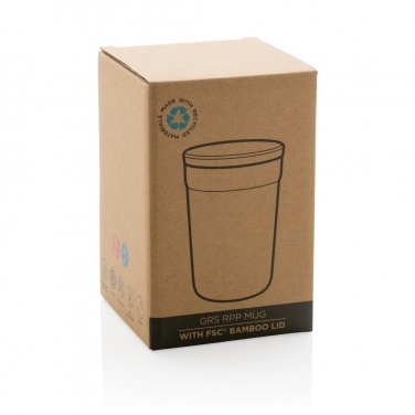 Logo trade promotional giveaway photo of: GRS certified recycled PP mug with bamboo lid