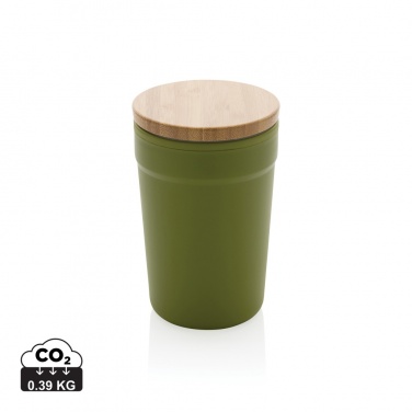 Logo trade promotional products image of: GRS certified recycled PP mug with bamboo lid