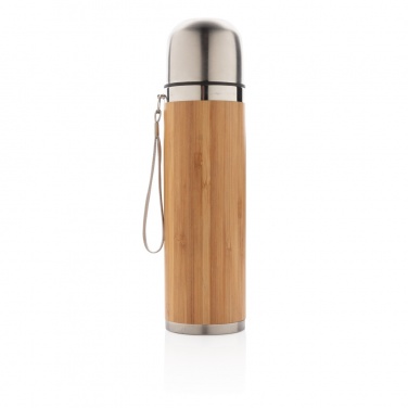 Logo trade promotional products image of: Bamboo vacuum travel flask