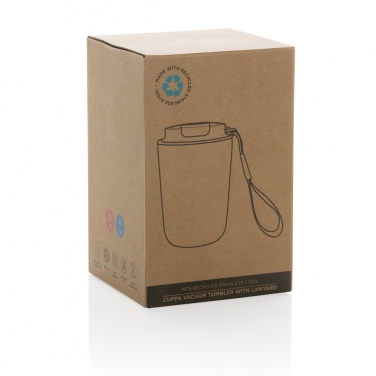 Logotrade promotional gift image of: Cuppa RCS re-steel vacuum tumbler with lanyard