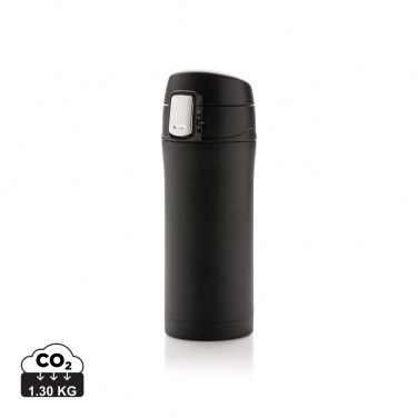 Logo trade corporate gifts picture of: RCS Recycled stainless steel easy lock vacuum mug