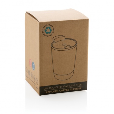 Logo trade promotional gifts picture of: GRS RPP stainless steel cork coffee tumbler