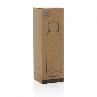 Logo trade promotional merchandise picture of: Wood RCS certified recycled stainless steel vacuum bottle