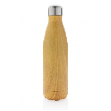 Logo trade business gift photo of: Vacuum insulated stainless steel bottle with wood print