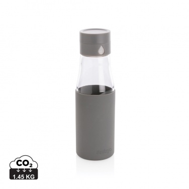 Logo trade promotional gifts image of: Ukiyo glass hydration tracking bottle with sleeve