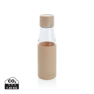 Logo trade promotional giveaways image of: Ukiyo glass hydration tracking bottle with sleeve