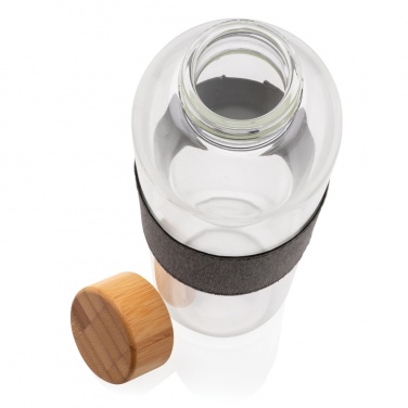 Logo trade promotional merchandise picture of: Impact borosilicate glass bottle with bamboo lid