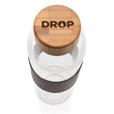 Logotrade promotional item picture of: Impact borosilicate glass bottle with bamboo lid