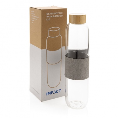 Logotrade promotional merchandise picture of: Impact borosilicate glass bottle with bamboo lid