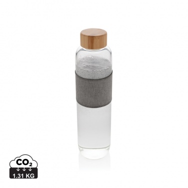Logo trade promotional products image of: Impact borosilicate glass bottle with bamboo lid