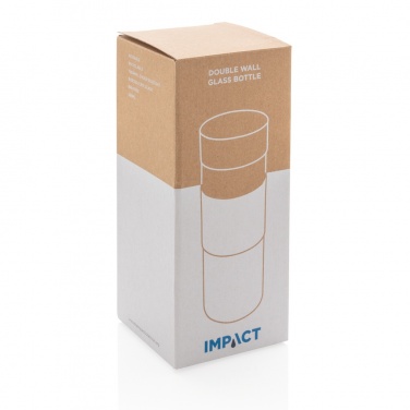 Logo trade advertising product photo of: Impact double wall borosilicate glass bottle