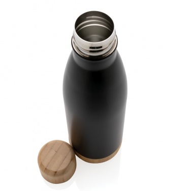 Logotrade promotional gift image of: Vacuum stainless steel bottle with bamboo lid and bottom