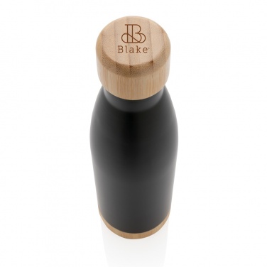 Logotrade promotional gift picture of: Vacuum stainless steel bottle with bamboo lid and bottom