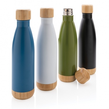Logotrade promotional gift image of: Vacuum stainless steel bottle with bamboo lid and bottom