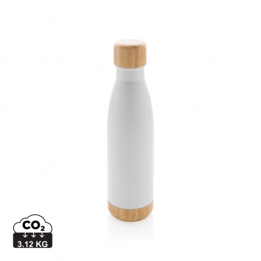 Logo trade corporate gift photo of: Vacuum stainless steel bottle with bamboo lid and bottom