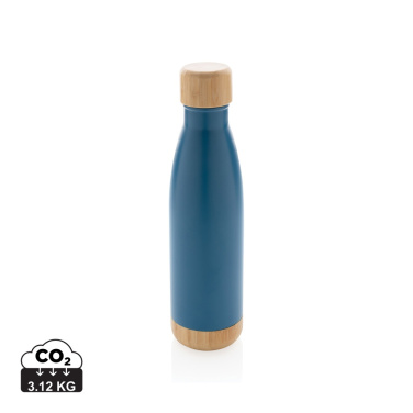 Logo trade corporate gifts picture of: Vacuum stainless steel bottle with bamboo lid and bottom