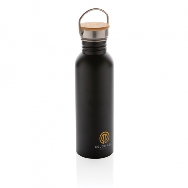 Logotrade promotional giveaway picture of: Modern stainless steel bottle with bamboo lid