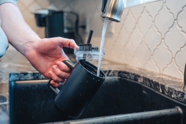 Logotrade corporate gift image of: Cube RCS certified recycled steel mug 800ml