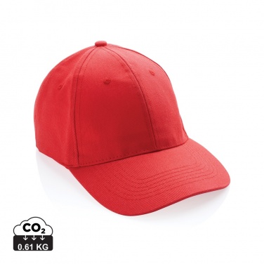 Logo trade promotional products image of: Impact 6 panel 280gr Recycled cotton cap with AWARE™ tracer