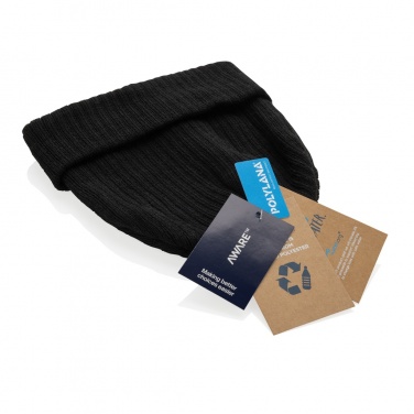 Logo trade promotional merchandise picture of: Pryor AWARE™ Polylana® beanie with cuff