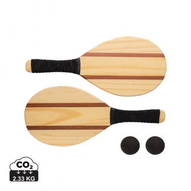 Logo trade promotional merchandise photo of: Wooden frescobol tennis set