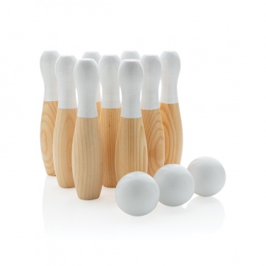 Logo trade promotional product photo of: Wooden skittles set