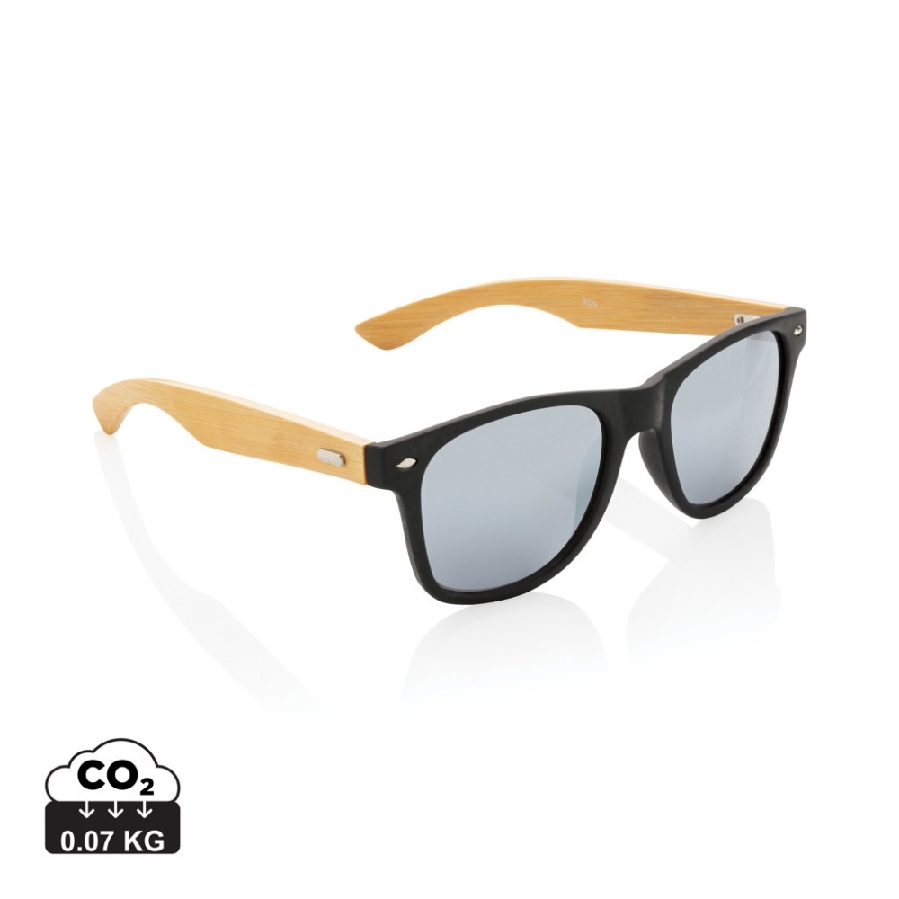 Logo trade promotional item photo of: Bamboo and RCS recycled plastic sunglasses